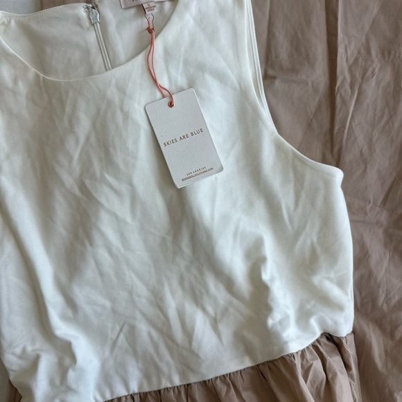 NWT Skies Are Blue Crew Neck Sleeveless Color Block Midi Dress - Picture 5 of 7